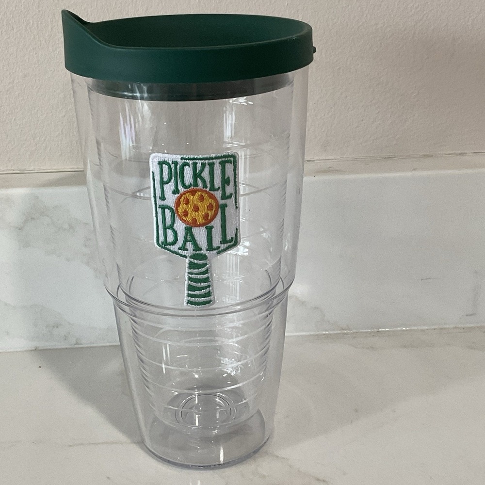 New TERVIS Pickleball Embroidered Racquet Insulated 24 Oz. Travel Tumbler + Lid